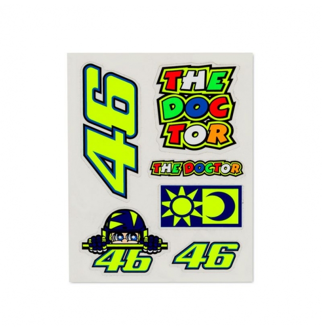 PETITE PLANCHE STICKERS VR46 ROSSI 2019 MULTICOLOR planet-racing.fr
