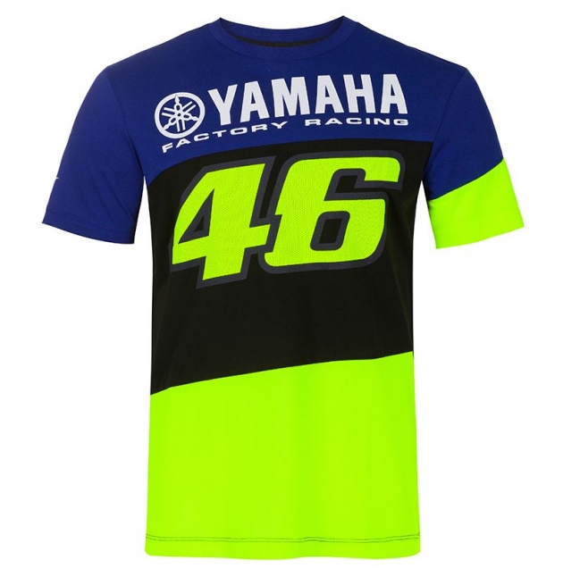 VR46 Valentino Rossi Yamaha Racing T-Shirt pour Enfant Noir/Bleu 