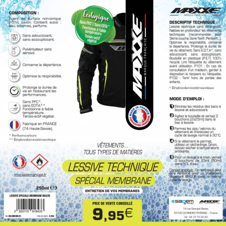 LESSIVE MAXXE SPECIALE MEMBRANE 250ML