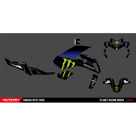 KIT DECO MONSTER VR46 YAMAHA MT07 2018 - 2020