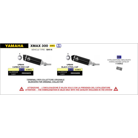 LIGNE ARROW URBAN NOIRE YAMAHA XMAX 300 / TRICITY 300