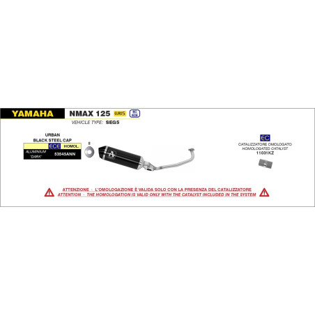 LIGNE ARROW URBAN NOIRE YAMAHA NMAX 125 2021 -