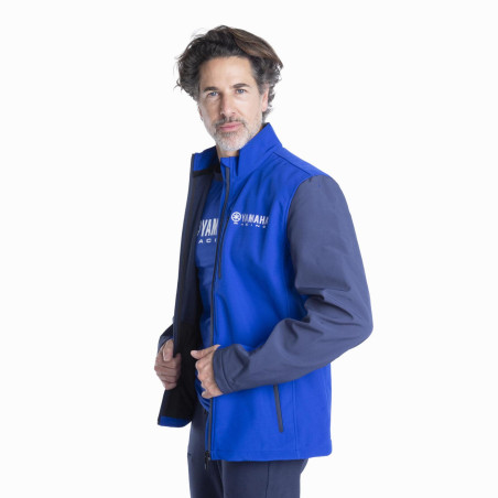 VESTE SOFTSHELL YAMAHA PADDOCK BLEU TEAMWEAR 2024 / 2025 HOMME BALEY