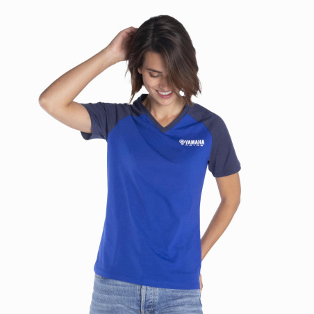 T-SHIRT YAMAHA PADDOCK BLEU TEAMWEAR 2024 / 2025 FEMME HEKIN 