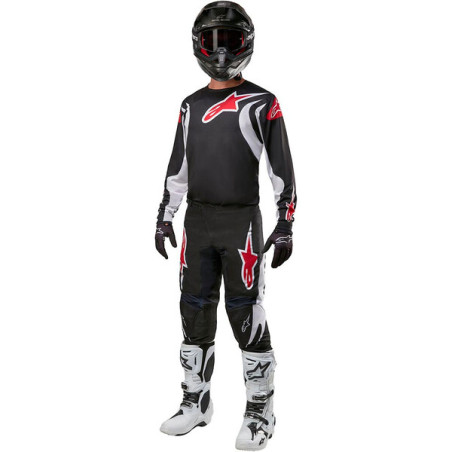PANTALON MX ALPINESTARS FLUID LUCENT ADULTE NOIR / BLANC / ROUGE