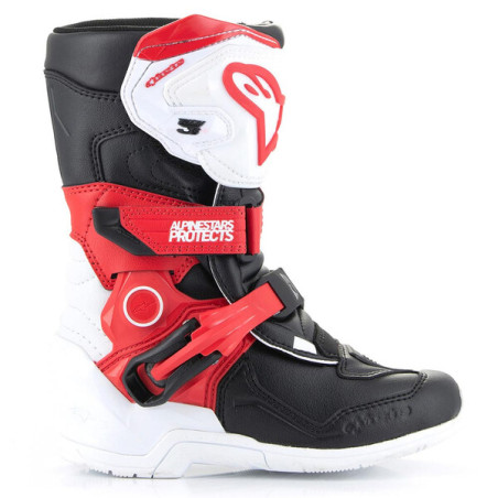 BOTTES MX ALPINESTARS TECH 3S ENFANT NOIR / BLANC / ROUGE