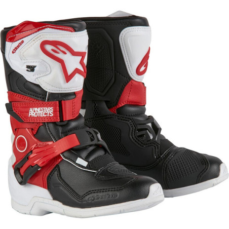 BOTTES MX ALPINESTARS TECH 3S ENFANT NOIR / BLANC / ROUGE