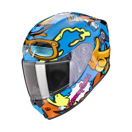 CASQUE SCORPION EXO-JNR ENFANT FUN BLEU / ORANGE