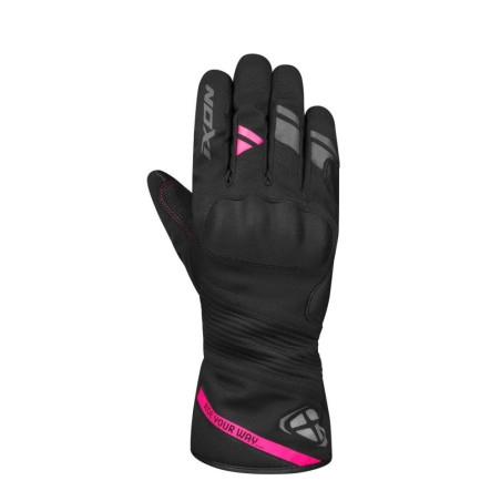 GANTS IXON PRO MIDGARD LADY FEMME NOIR / FUSHIA