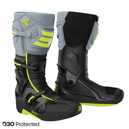 BOTTES MX SHOT RACE 8 NOIR / JAUNE FLUO
