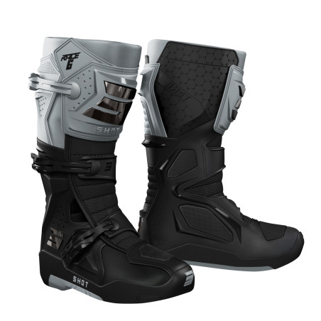 BOTTES MX SHOT RACE 6 NOIR / GRIS / CHROME