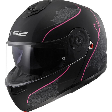 CASQUE LS2 FF908 STROBE II LUX NOIR / ROSE MAT