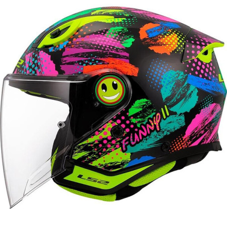 CASQUE LS2 ENFANT OF622 FUNNY II JOY NOIR / MULTICOLORE