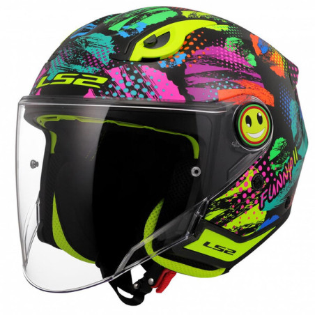 CASQUE LS2 ENFANT OF622 FUNNY II JOY NOIR / MULTICOLORE