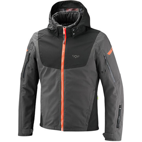 BLOUSON MOTO IXON BURNING HOMME ANTHRACITE / NOIR / ROUGE FLUO