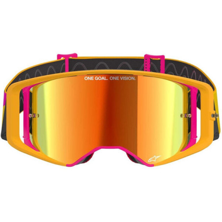MASQUE MX ALPINESTARS SUPERTECH CORP JAUNE / ROSE / NOIR / ECRAN ROUGE