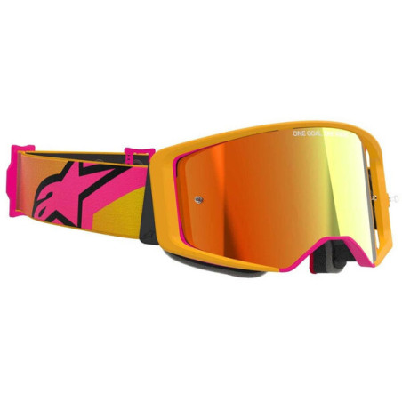 MASQUE MX ALPINESTARS SUPERTECH CORP JAUNE / ROSE / NOIR / ECRAN ROUGE
