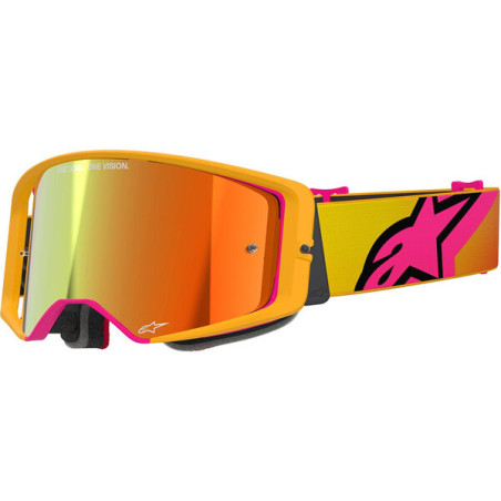 MASQUE MX ALPINESTARS SUPERTECH CORP JAUNE / ROSE / NOIR / ECRAN ROUGE