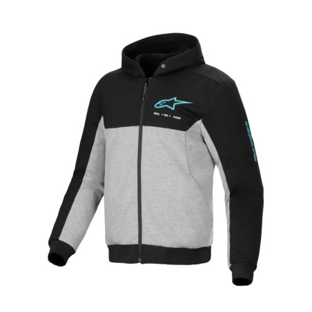 SWEAT MOTO ALPINESTARS CHROME V2 HOMME NOIR / GRIS / TURQUOISE