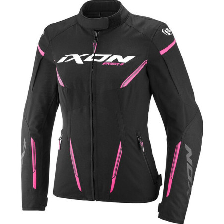 BLOUSON IXON STRIKER 2 LADY FEMME NOIR / ROSE / BLANC