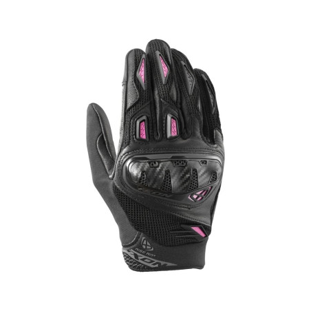 GANTS IXON RS RISE AIR 2 LADY FEMME NOIR / FUSHIA