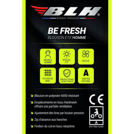 BLOUSON MOTO BLH BE FRESH HOMME NOIR