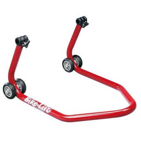 BEQUILLE DE STAND ARRIERE UNIVERSELLE BIKE LIFT RS-17 AVEC SUPPORT EN V ROUGE