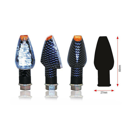 CLIGNOTANTS BIHR DESIGN LED COURT UNIVERSEL CARBONE