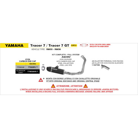 LIGNE ARROW ICON RACING YAMAHA TRACER 7 2025 -