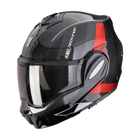 CASQUE SCORPION EXO-TECH EVO CARBON CAD NOIR/ROUGE