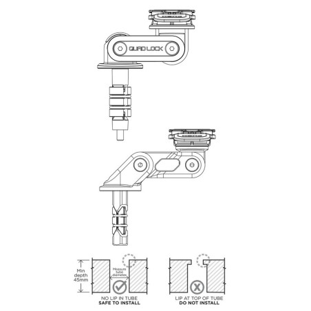 SUPPORT DE SMARTPHONE MOTO QUAD LOCK - SUPPORT COLONNE DE DIRECTION PRO
