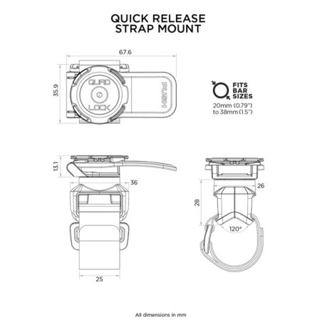 SUPPORT A SANGLE SMARTPHONE QUAD LOCK QUICK RELEASE