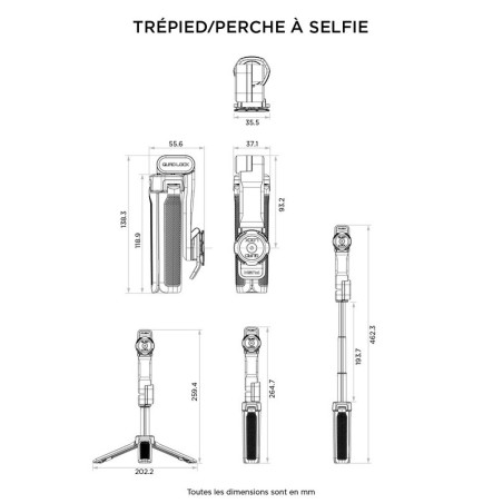 TREPIED / PERCHE A SELFIE SMARTPHONE QUAD LOCK