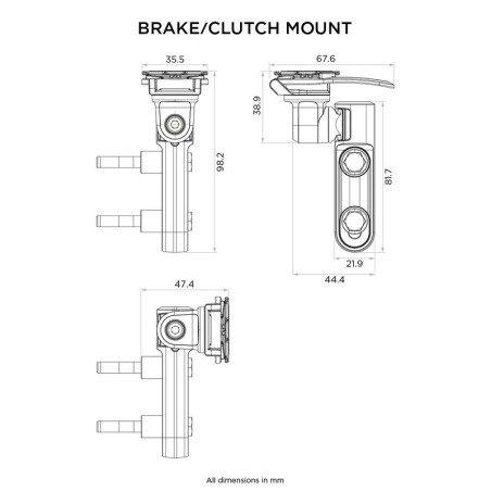SUPPORT DE SMARTPHONE QUAD LOCK - FIXATION MAITRE CYLINDRE FREIN / EMBRAYAGE