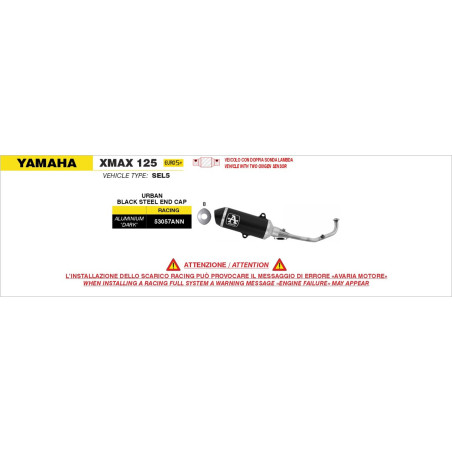 LIGNE ARROW URBAN NOIRE RACING YAMAHA XMAX 125 2025 -