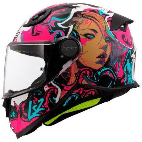 CASQUE LS2 ENFANT FF812 CYBERG ROSE / BLEU