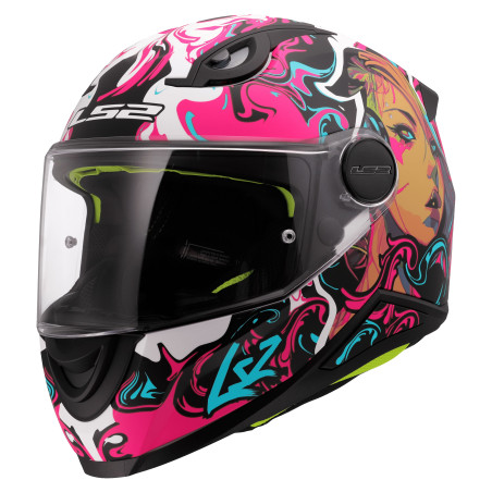 CASQUE LS2 ENFANT FF812 CYBERG ROSE / BLEU