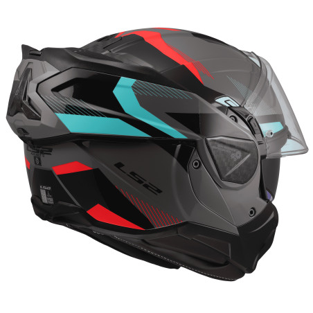CASQUE LS2 FF910 ADVANT II TRIPLE GRIS NARDO / TURQUOISE / ROUGE
