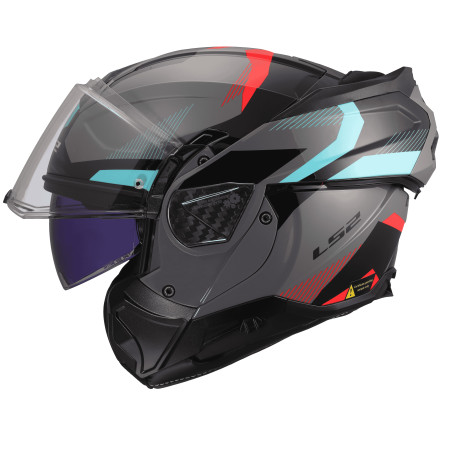 CASQUE LS2 FF910 ADVANT II TRIPLE GRIS NARDO / TURQUOISE / ROUGE
