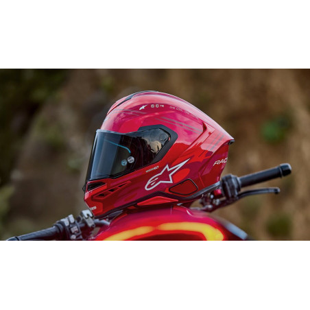 CASQUE INTEGRAL ALPINESTARS S-R7 A-CORE ROUGE / ROUGE / BLANC BRILLANT