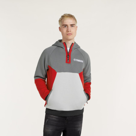 SWEAT A CAPUCHE YAMAHA REVS 2027 / 2028 EDITION UNISEXE PALAY GRISE / ROUGE
