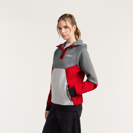 SWEAT A CAPUCHE YAMAHA REVS 2027 / 2028 EDITION UNISEXE PALAY GRISE / ROUGE