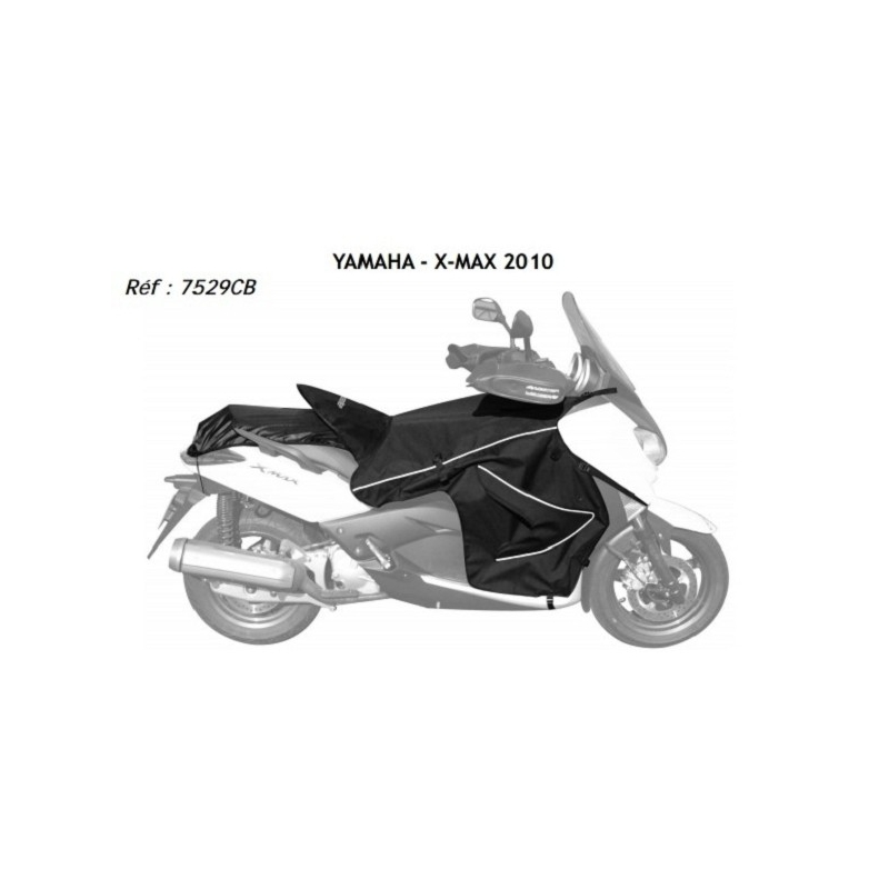 Compatible avec Yamaha N-Max 125 2018 18 Tablier Etanche OJ JFL-TC Couverture Thermique pour Scooter avec Doublure DOUBLÉE ET Cheveux SYNTHÉTIQUES Pro Leg Noir